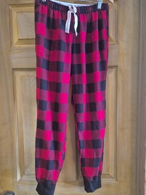 Hollister Sleep Flannel Buffalo Plaid Red Black Pants Elastic Waistband Small